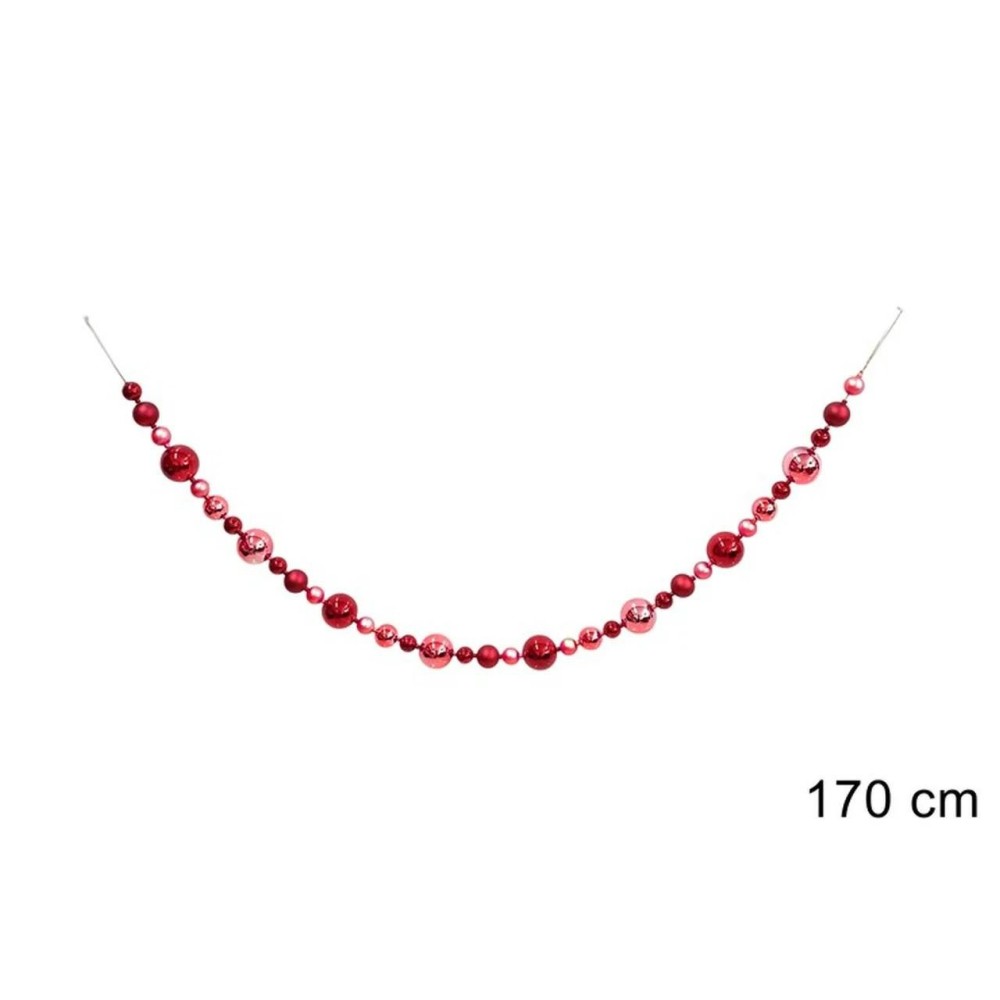 GHIRLANDA PALLINE 170 CM. ROSSA